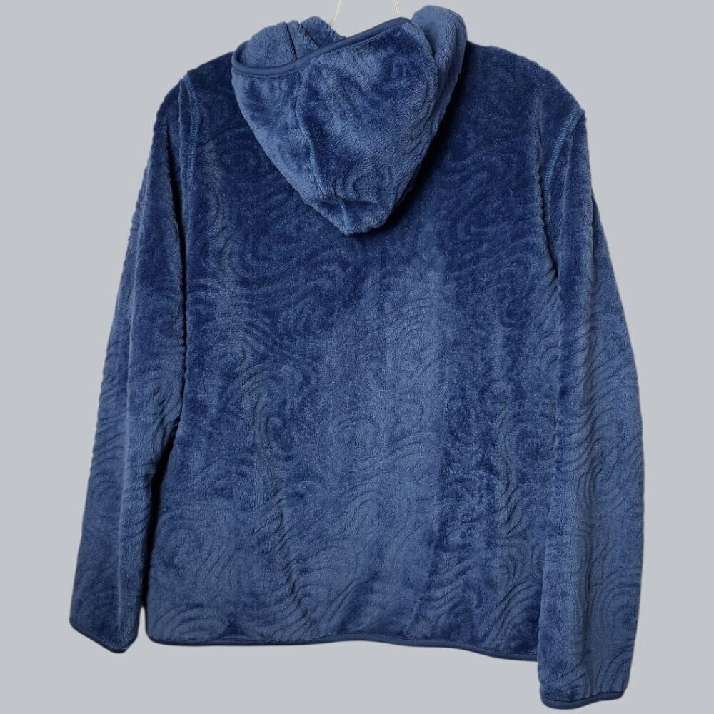 Jason Maxwell Hooded Zip-Up SweaterSwirl Design Blue Petite Xlarge - Picture 2 of 10